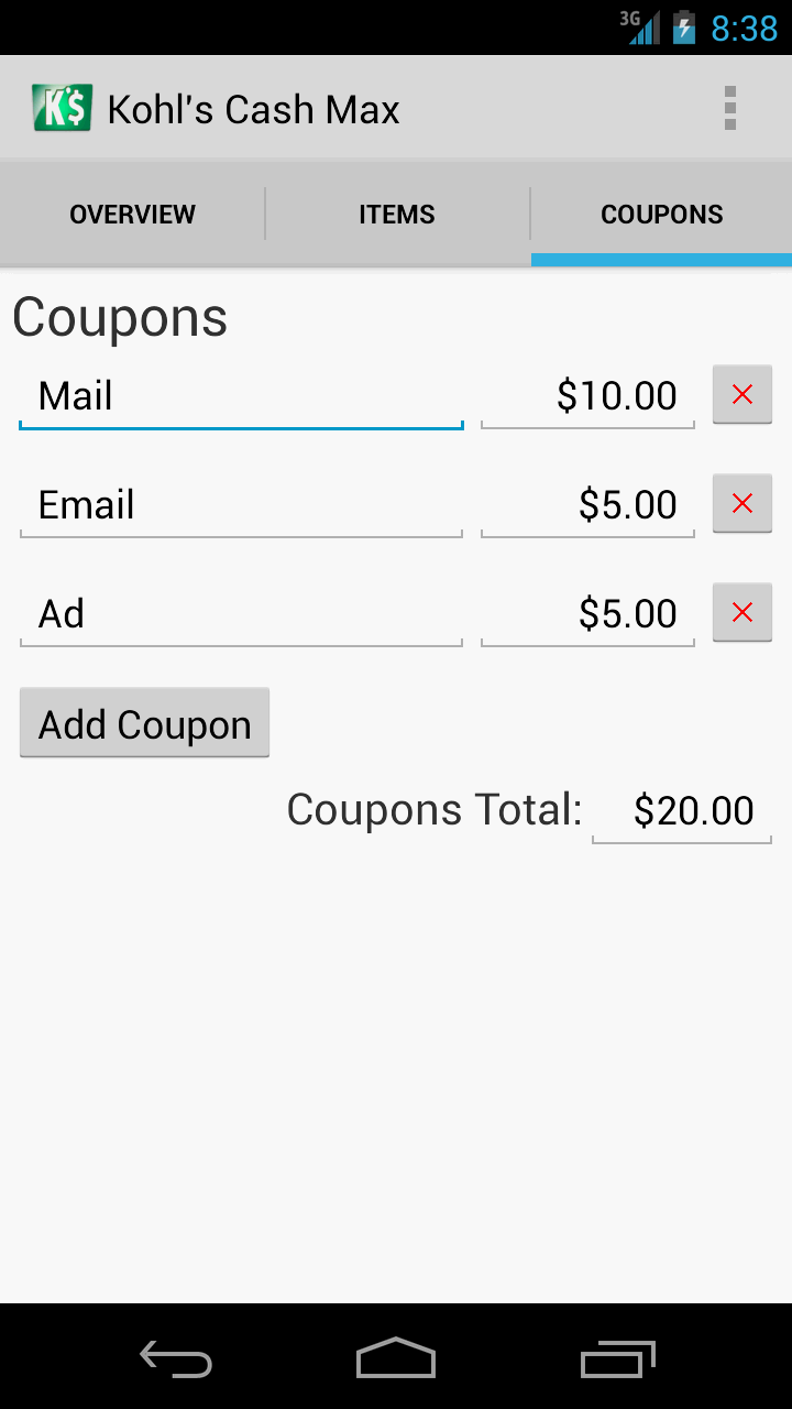 Kohl's Cash Max App - Coupons